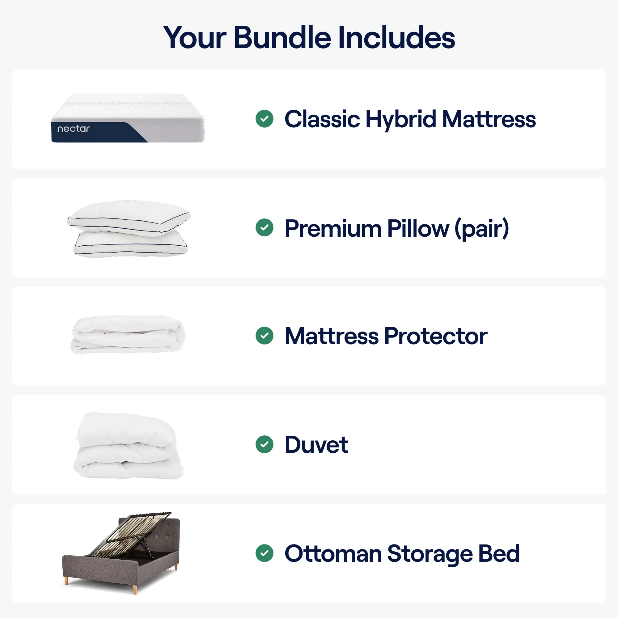 Nectar Classic Hybrid Storage Bed Bundle - Double - Image 4