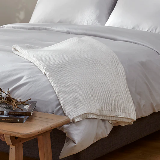 Organic Textured Knitted Throw